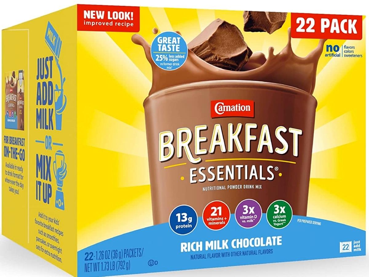 Carnation Breakfast Essentials Powder Drink Mix Packets 22-Count