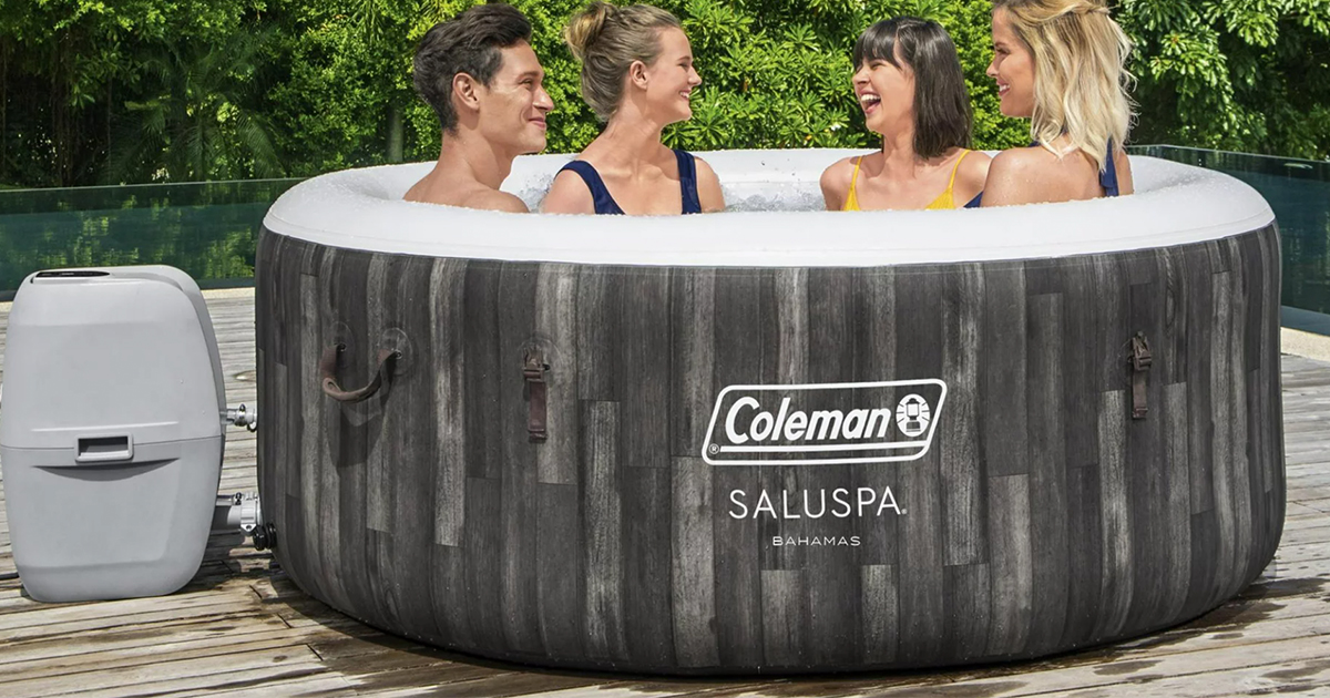 coleman inflatable hot tub with people in it