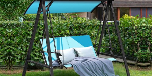 2-Person Patio Swing w/ Adjustable Canopy Only $119 Shipped (Regularly $198)