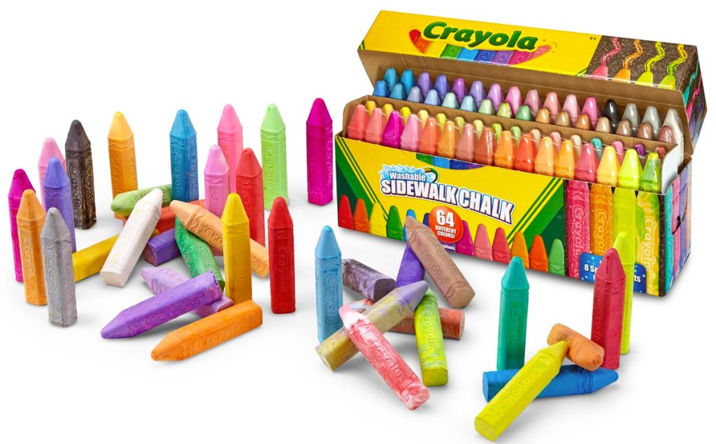 crayola sidewalk chalk next to box