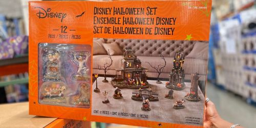 Handcrafted Disney 12-Piece Halloween Village Set Only $99.99 at Costco | Lights Up & Plays Spooky Music
