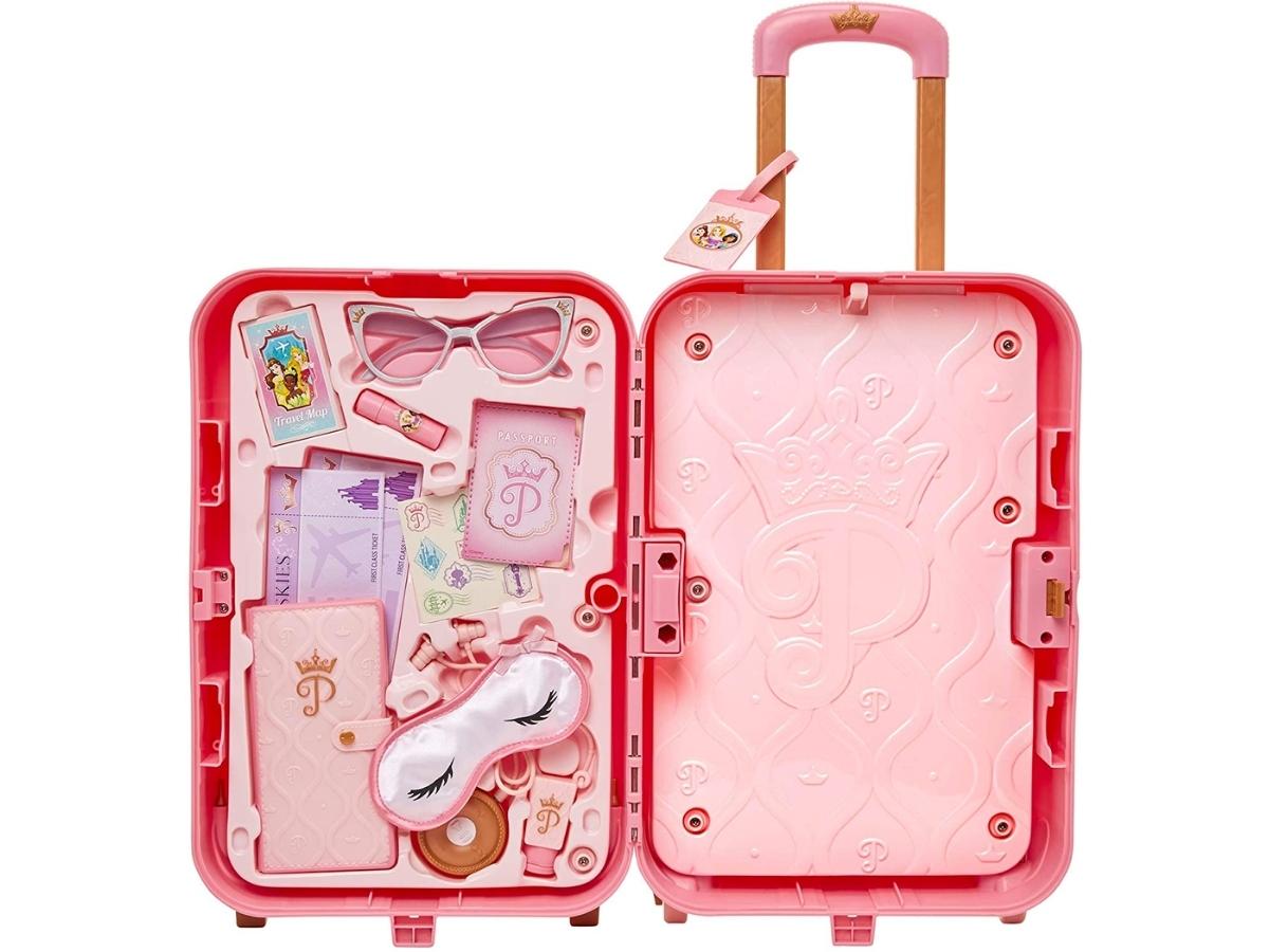 stock image of open Disney Princess Suitcase Playset with contents