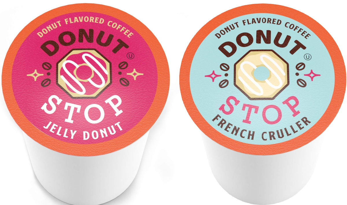 Donut Stop Flavored Coffee Pods, Compatible 