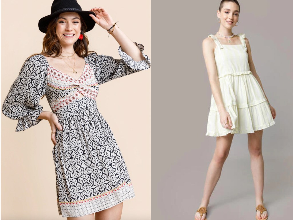 Models in dresses