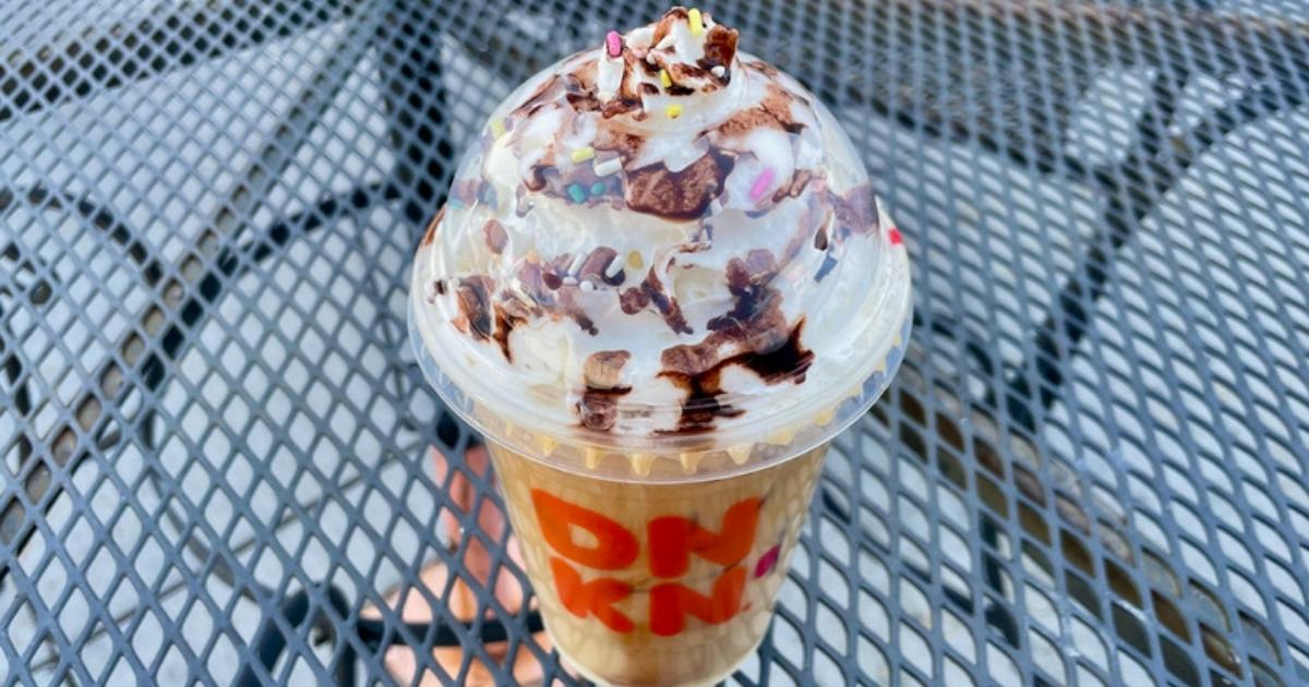 dunkin summer cake batter iced latte