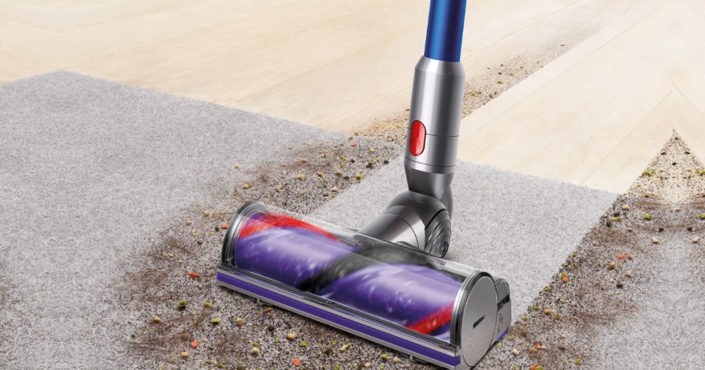 Dyson 10 cleaning up mess on carpet