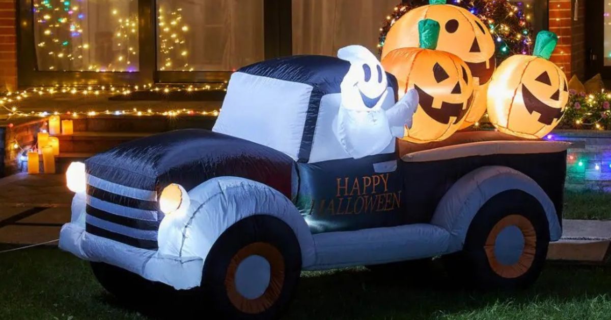 nadmuchiwana ciężarówka Halloween Home Depot