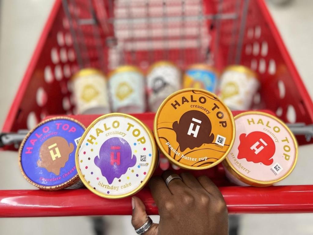 Halo Top Ice Cream Pints in Target cart