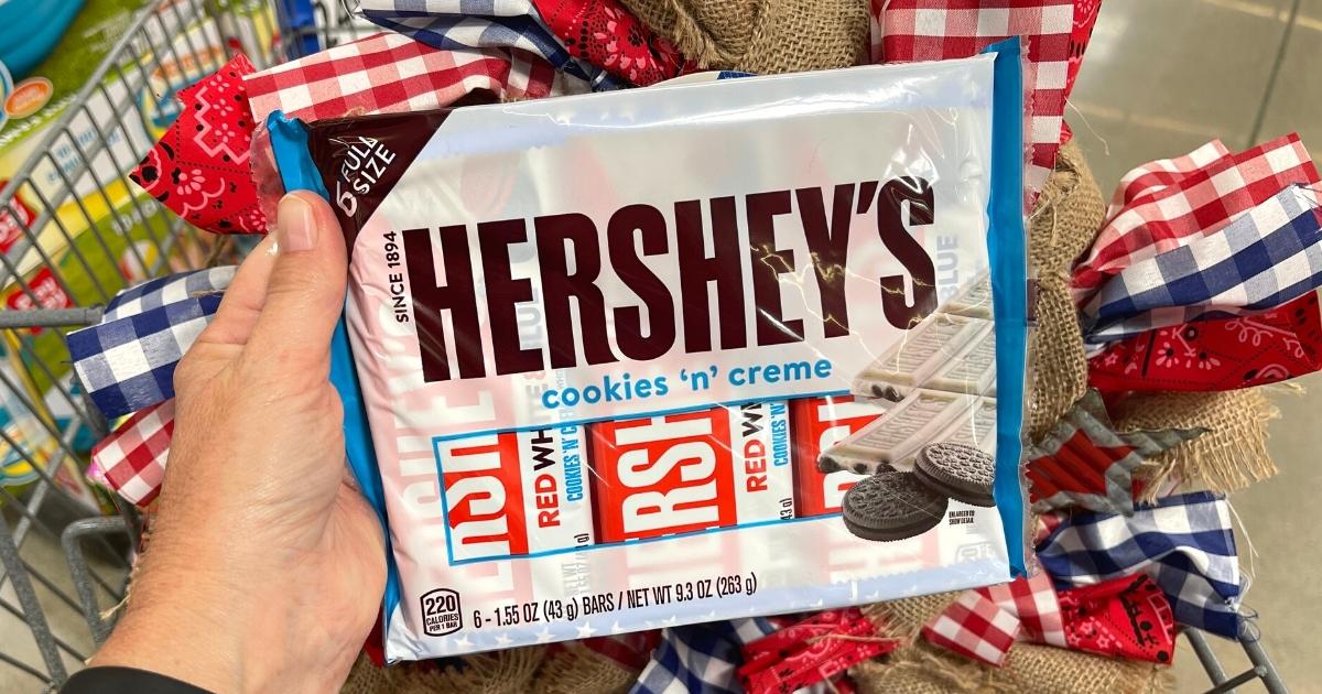 Hershey's Red, White, & Blue Cookies 'N' Creme Candy Bars 6-Packs