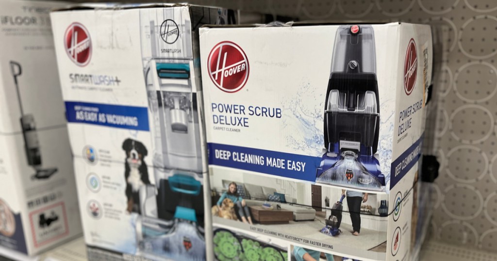vacuums on shelf at store