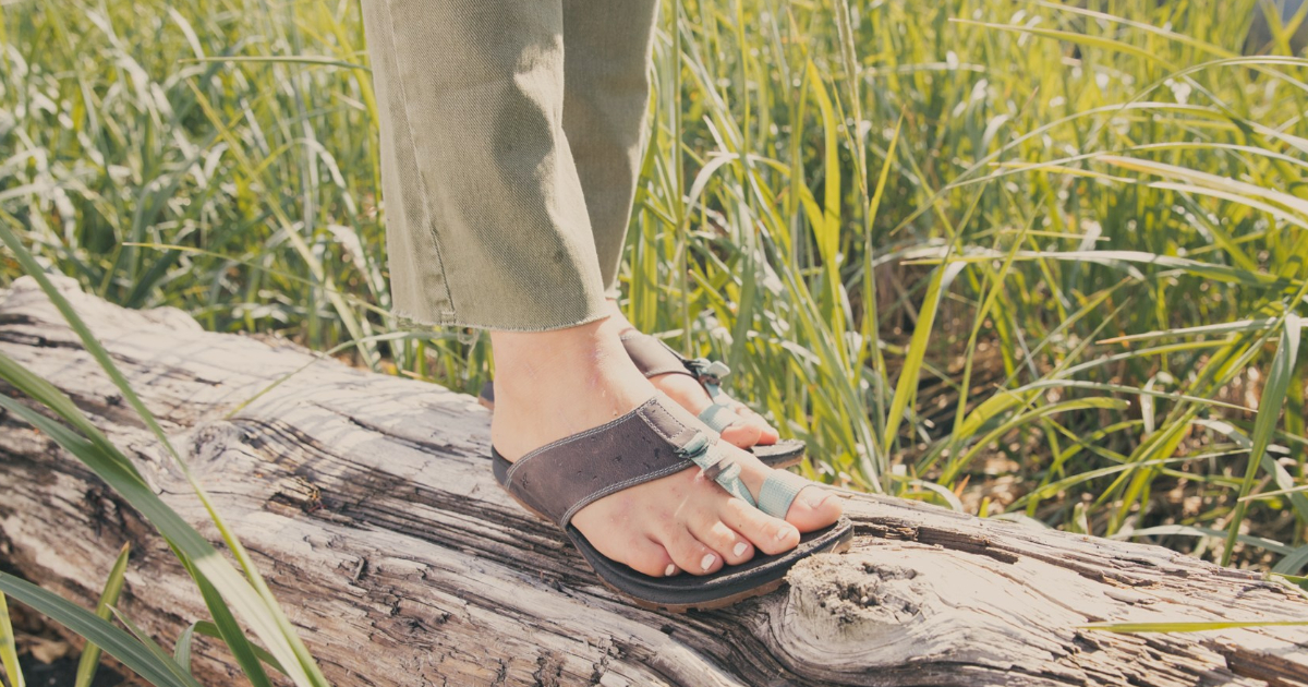 Lady wearing Chaco toe-loop sandals