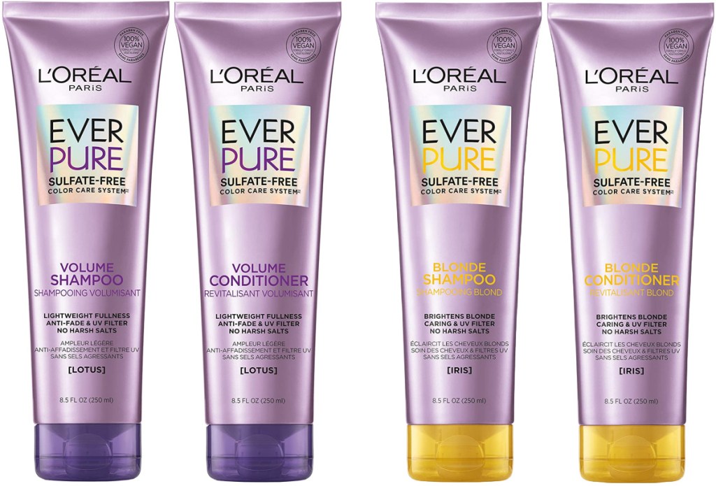 four bottles of color care hair care