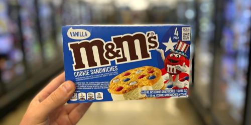M&Ms Ice Cream Cookie Sandwiches Have Gone Red, White, & Blue for the 4th of July!