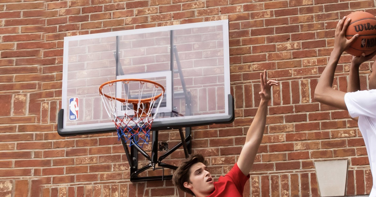 NBA Official Wall-Mount Basketball Hoop with Polycarbonate Backboard