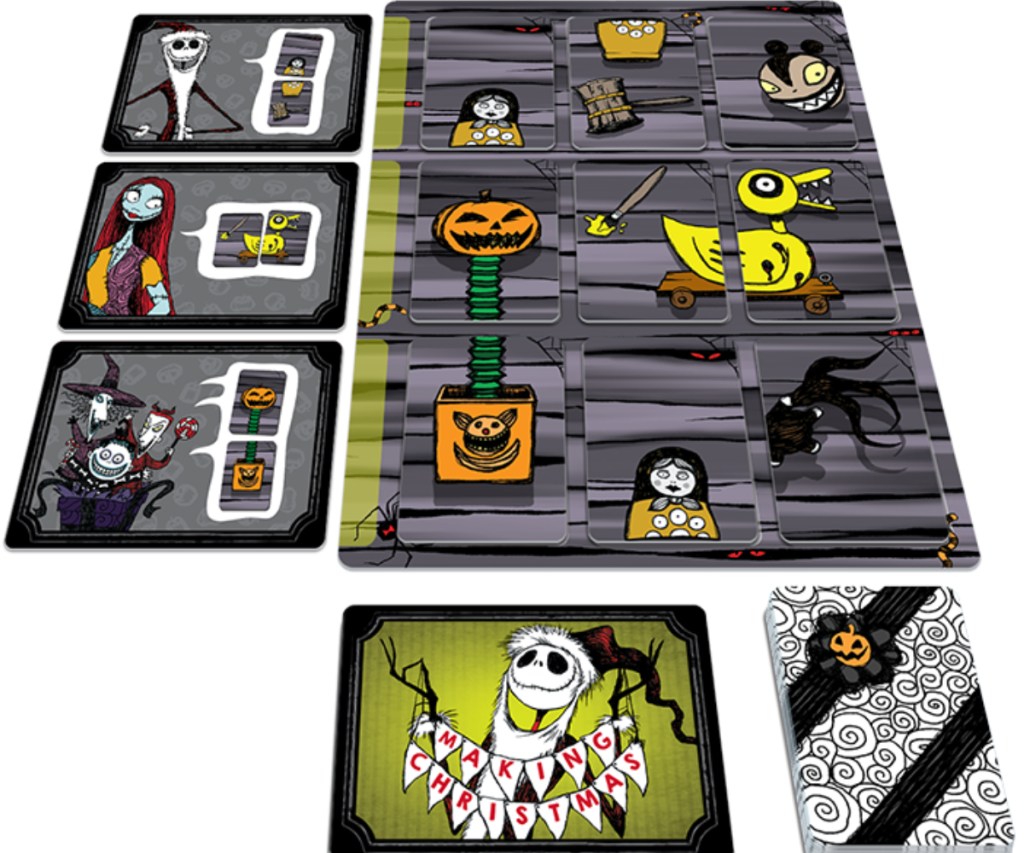 Nightmare Before Christmas Card game laid out