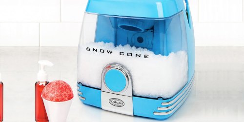 Nostalgia Snow Cone Station Only $44.99 Shipped on Macys.com (Reg. $88) | Includes Cups, Syrup Bottles & More