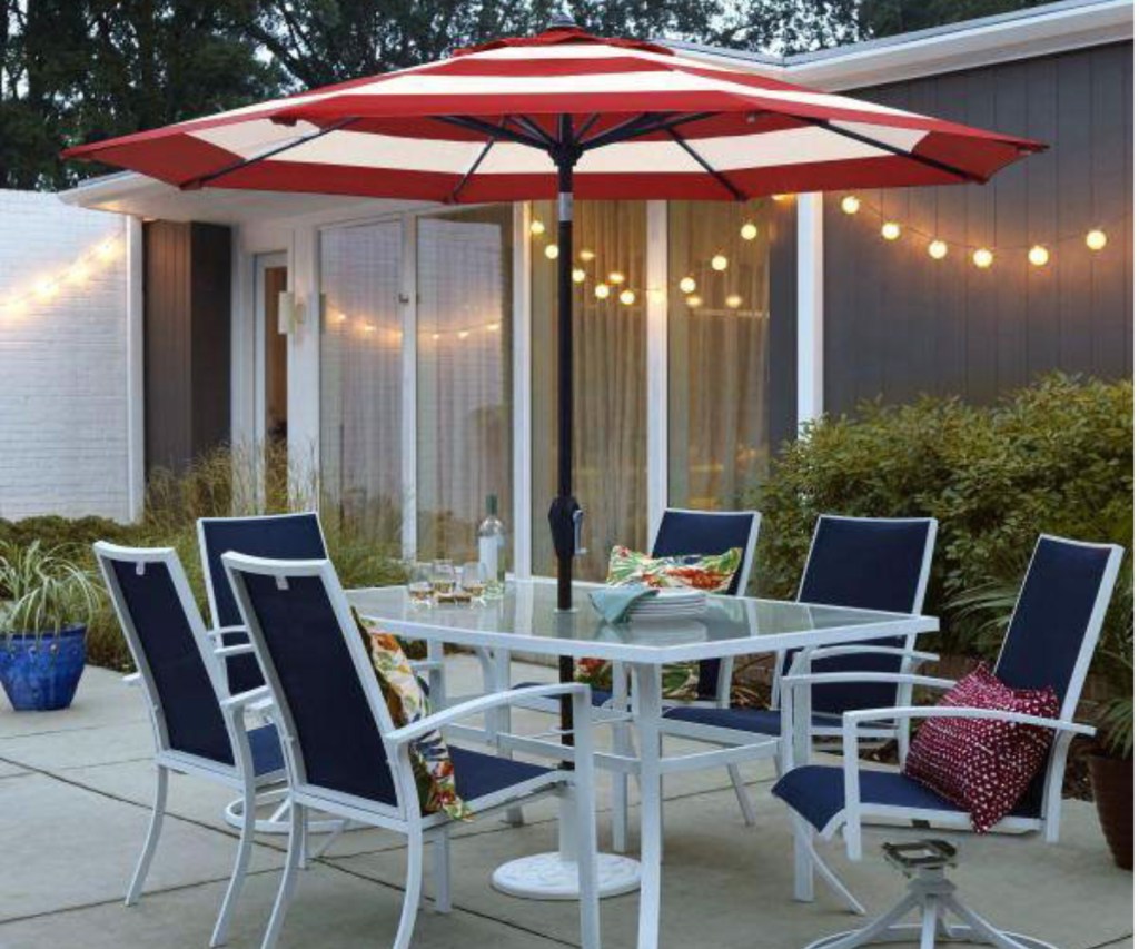 Red White and Blue Patio Set