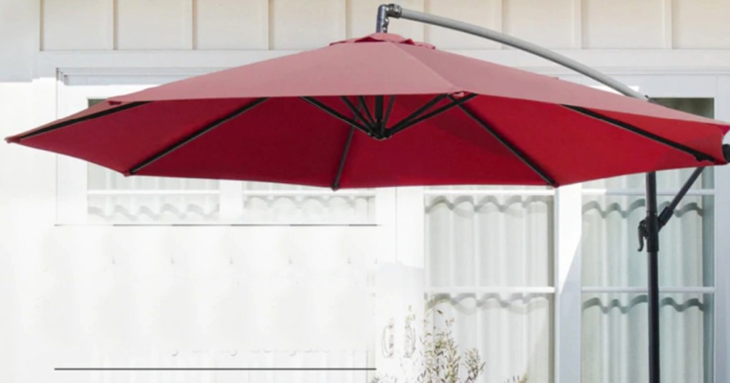 Red patio umbrella