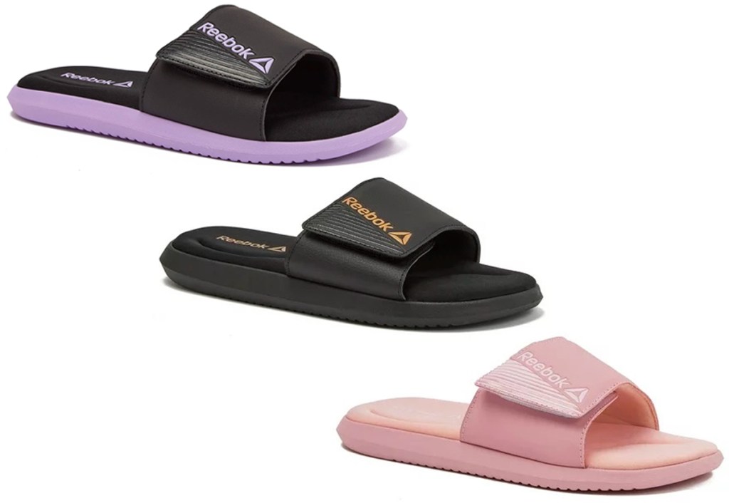 Reebok Women's Memory Foam Adjustable Strap Comfort Slide Sandals