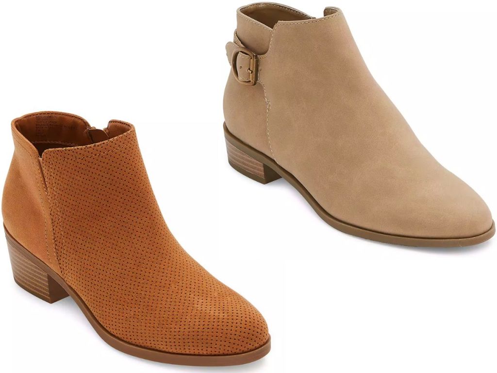 2 stacked heel booties from JCpenney
