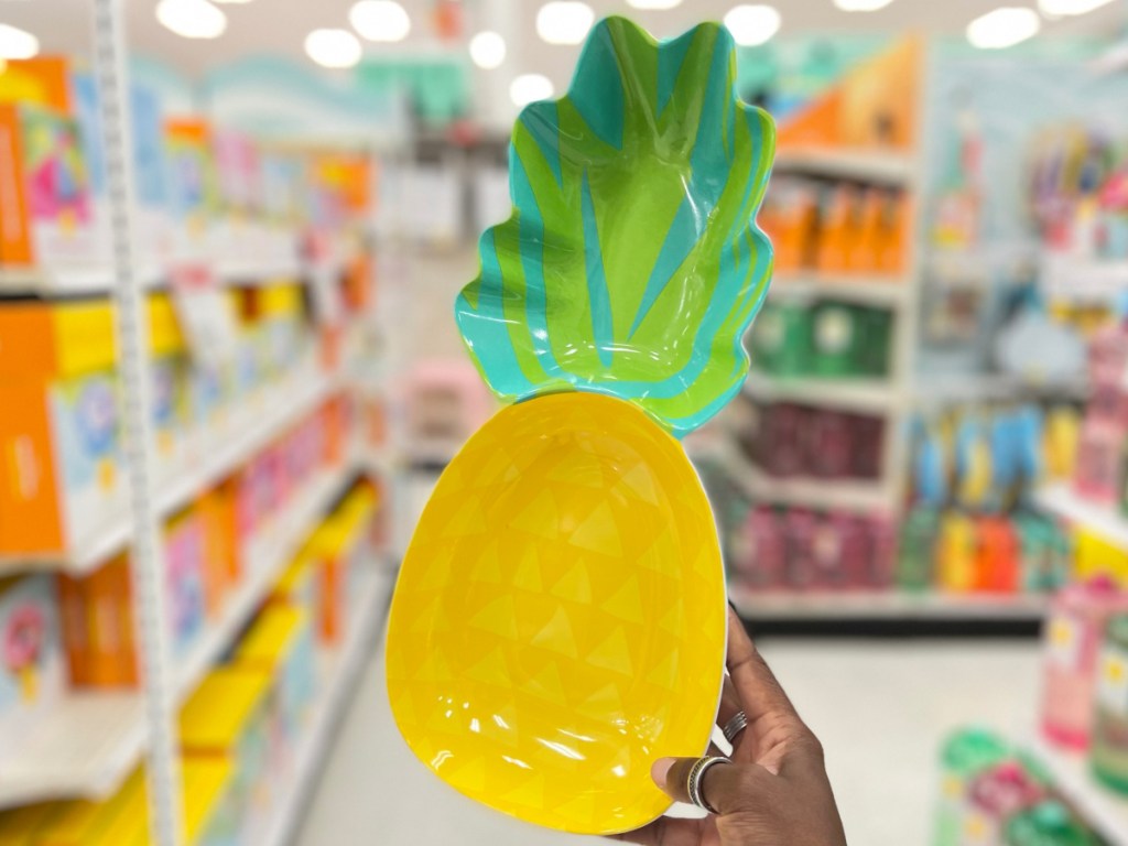 Sun Squad Melamine Figural Pineapple Serving Bowl