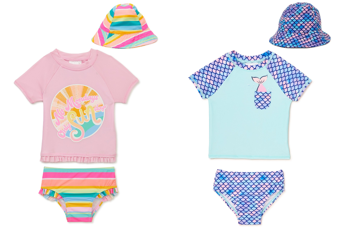 Walmart Kids 2 Piece Swimsuits As Low As 3 Regularly 17 Hip2Save   Toddler 3 Piece Swimsuits From Walmart 