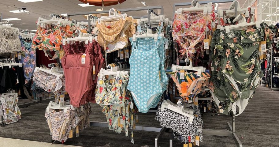 Womens Swimwear on rack at Target