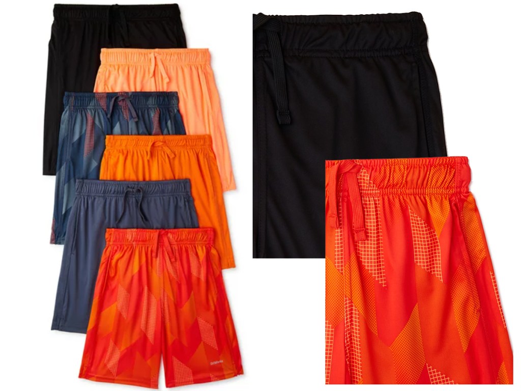 orange boys athteic shorts 6-pack