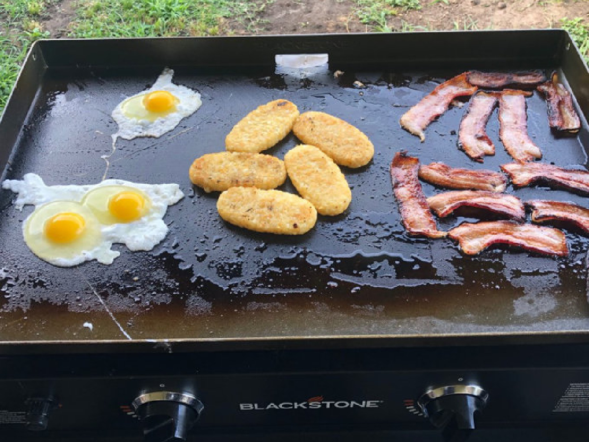 blackstone griddle with food-2