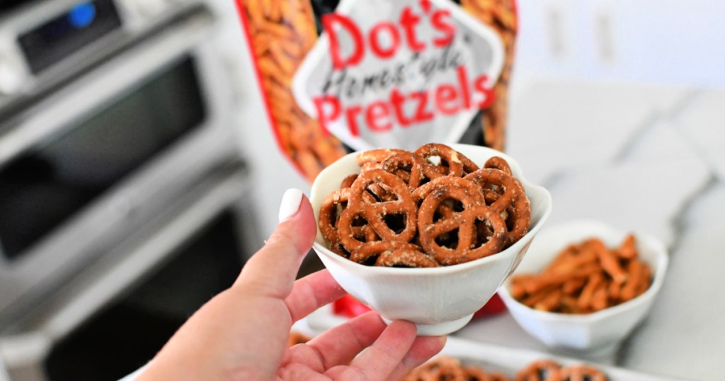bowl of copycat dot's pretzels