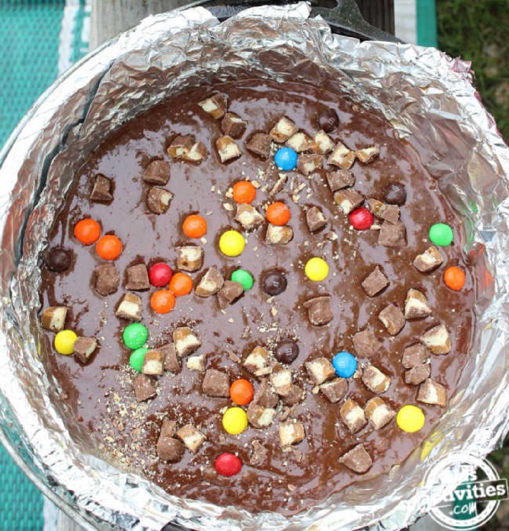 campfire cooking - loaded brownies