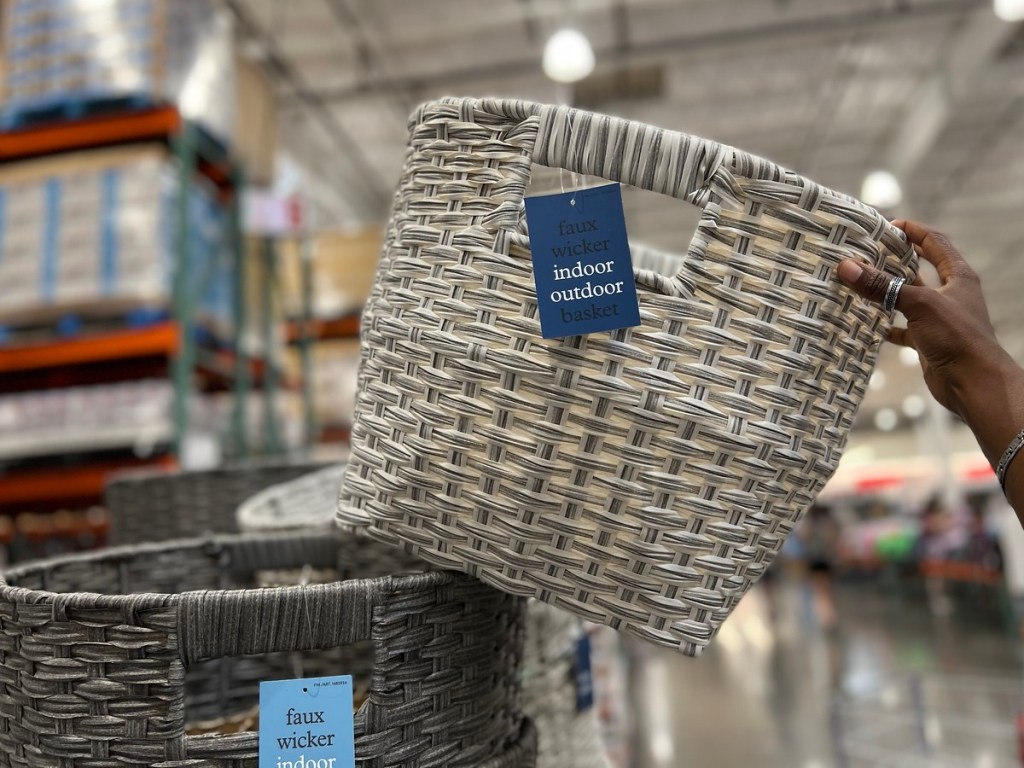 moving a basket at Costco