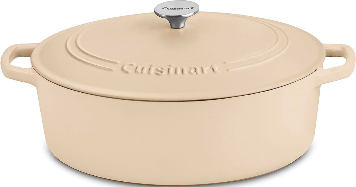 cuisineart 7qt oval casserole in tan