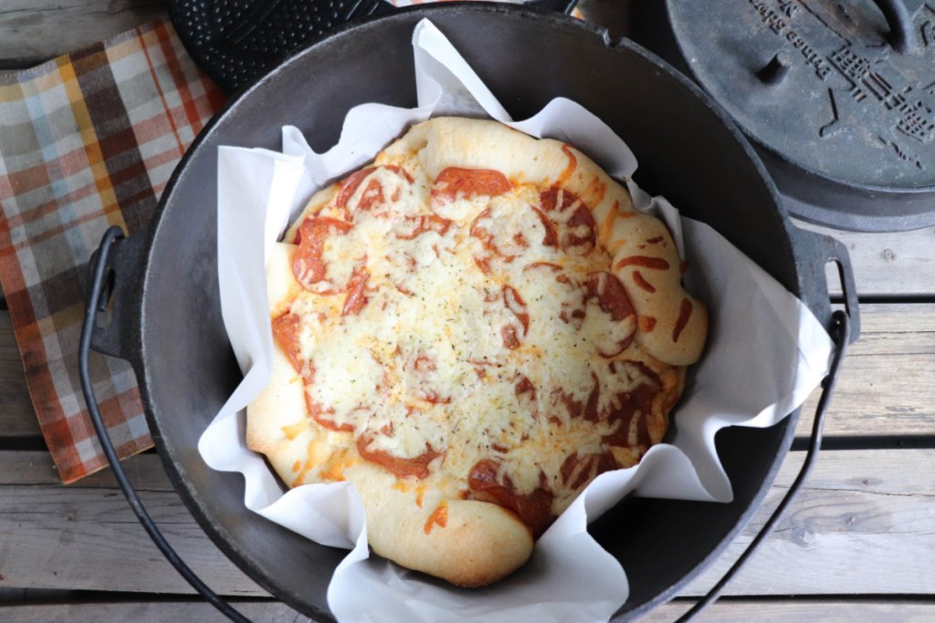 dutch oven pizza recipe from campfire foodie