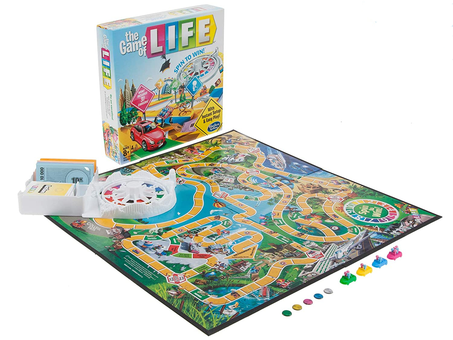 stock image of the hasbro game of life board game