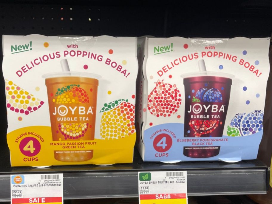 two Joyba Bubble Tea 12oz 4-Packs on store shelf
