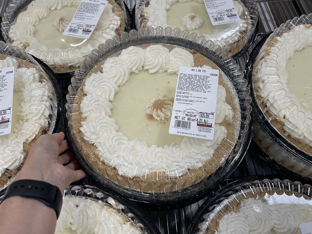 key lime pies in refrigerated case