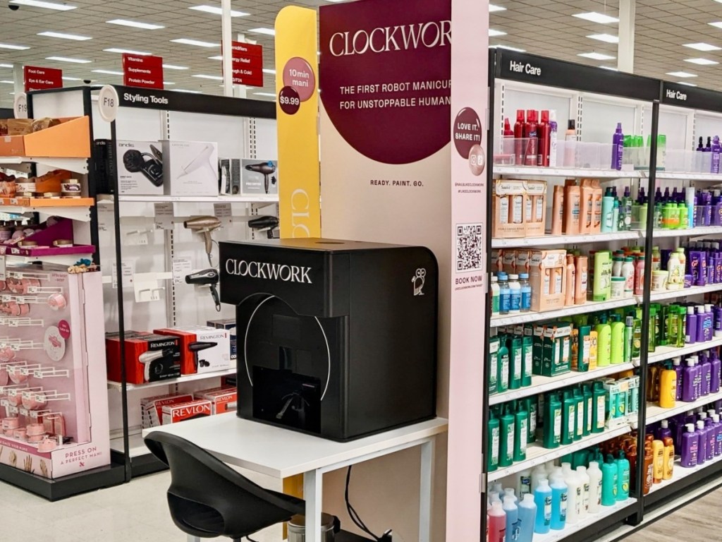 robot manicure kiosk at Target