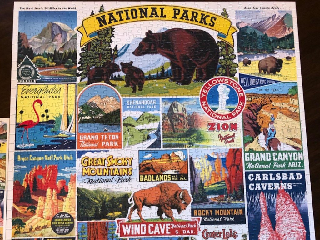 national parks puzzle complete