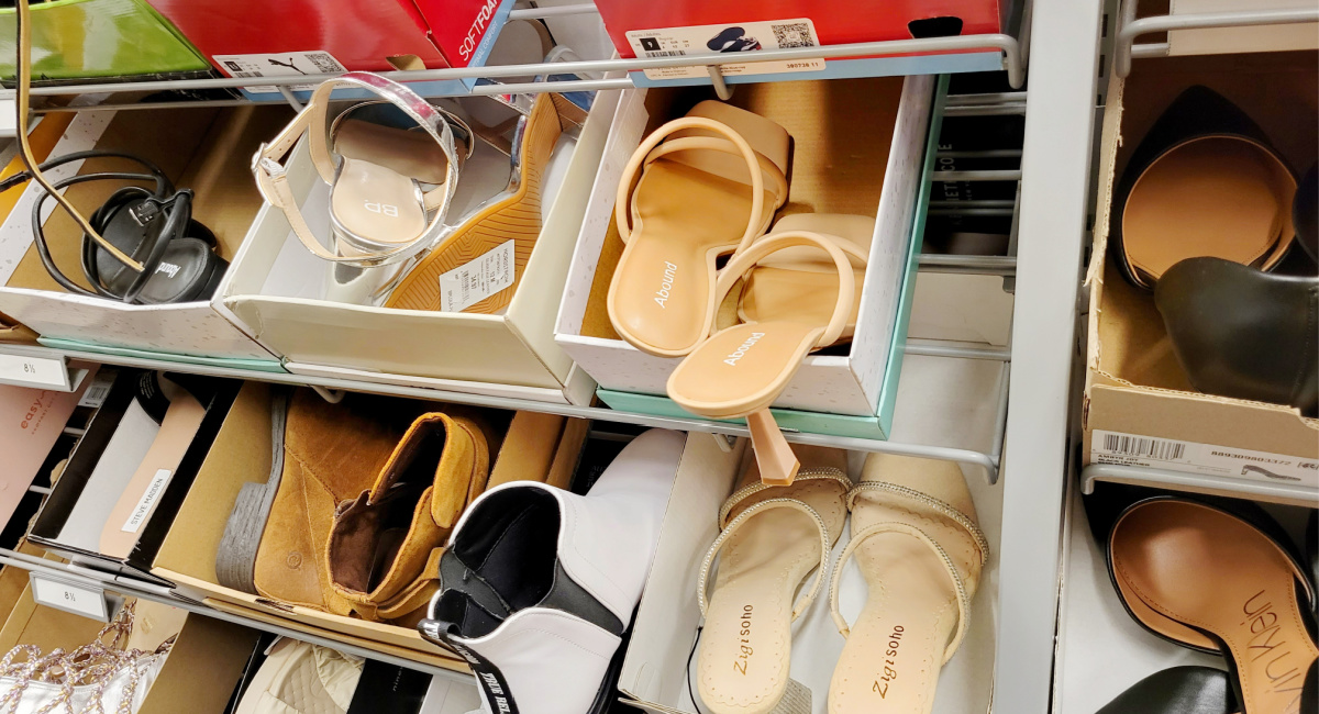 womens shoes on shelves