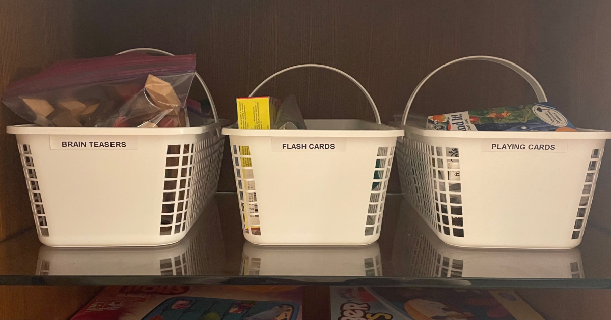 This Reader Repurposed Fruit Baskets to Organize Games