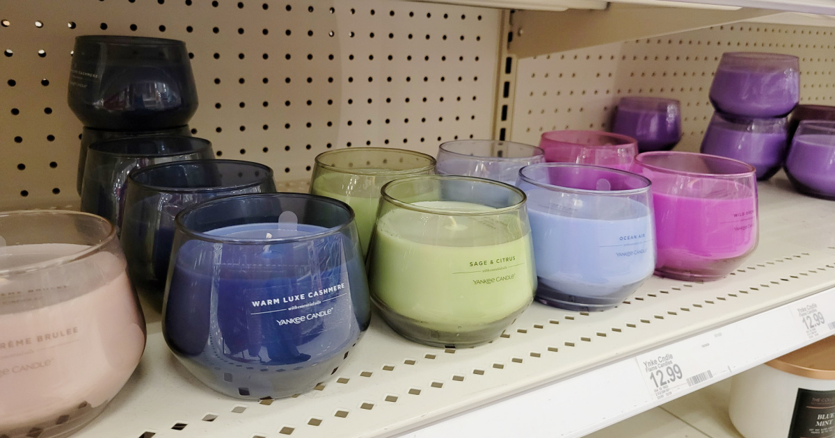 yankee candles on a target store shelf