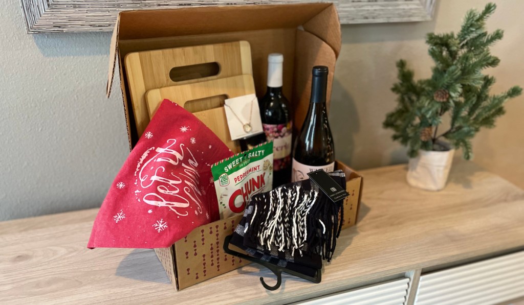 gifts in wine box