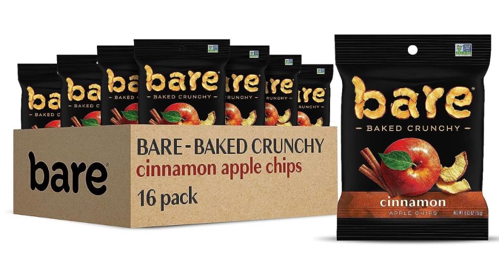 Bare Baked Crunchy Apple Fruit Snack Pack - Cinnamon 16 Count