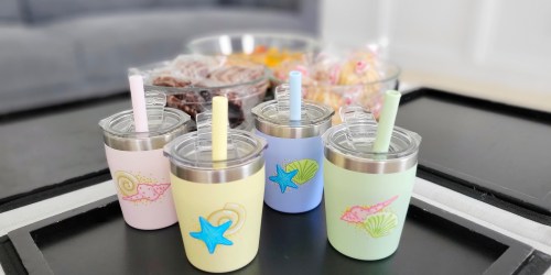 Stainless Steel Kids Tumblers w/ Straws 4-Pack Only $18.74 Shipped on Amazon