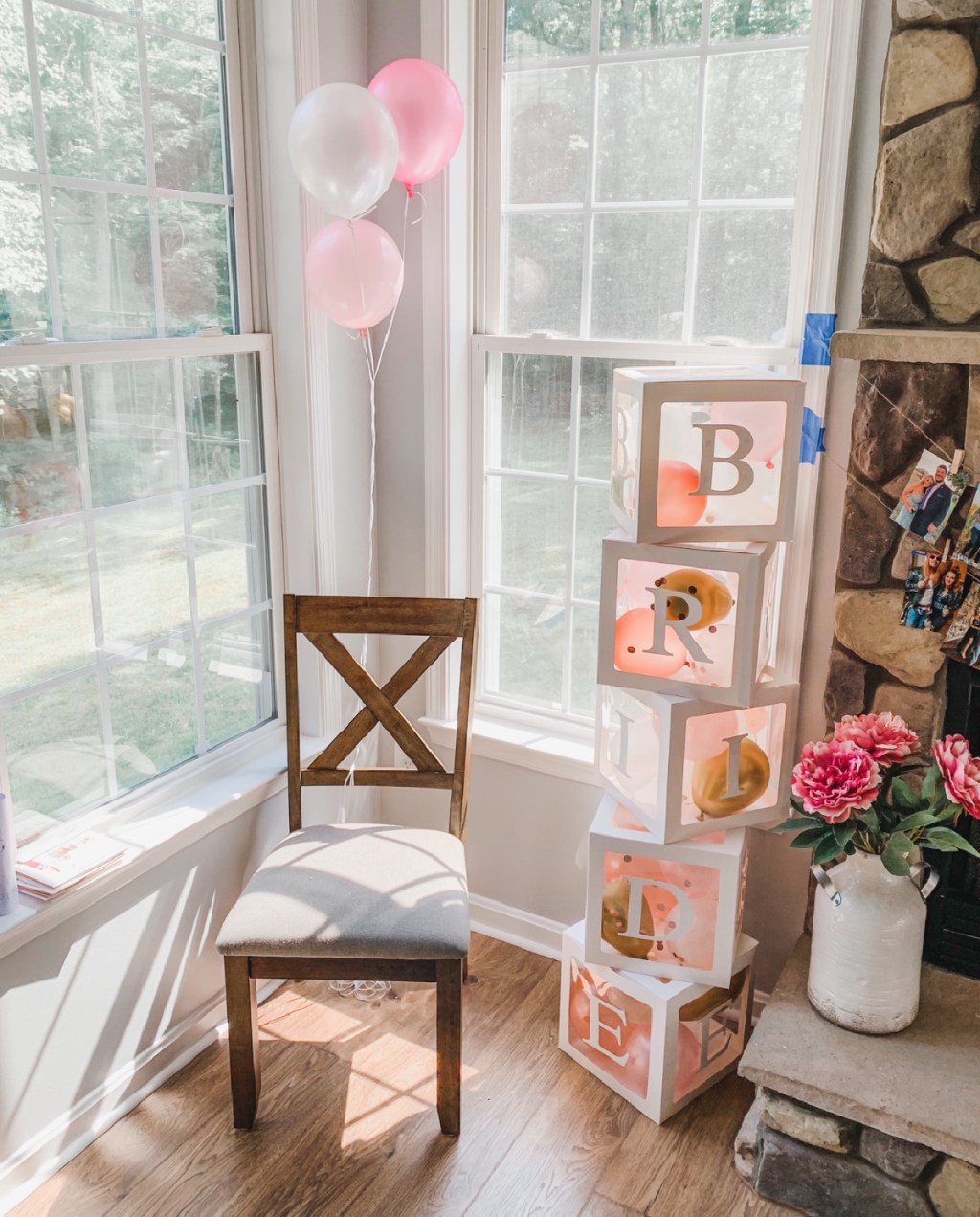 bridal shower decorations - balloon boxes