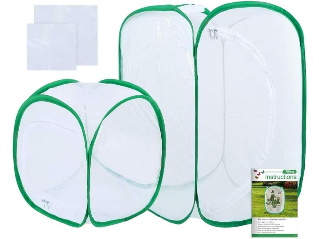 Pllieay Butterfly Habitat 2-Piece Set with Instructions & PVC Floor Covers