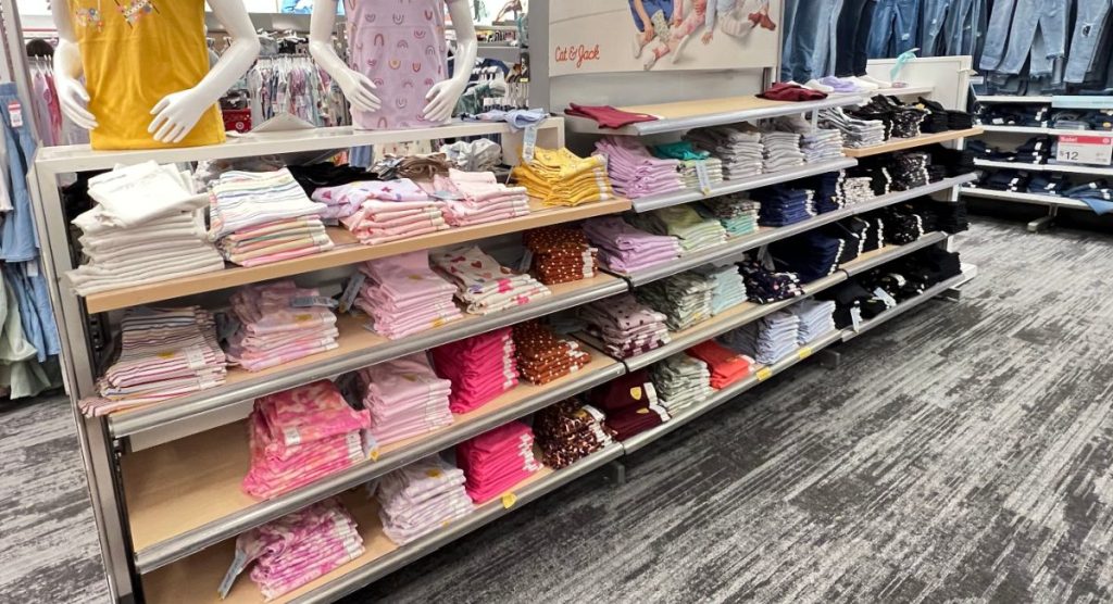 display of Cat & Jack apparel at Target