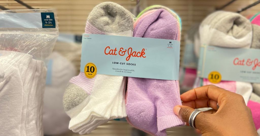 hand holding Cat & Jack Socks