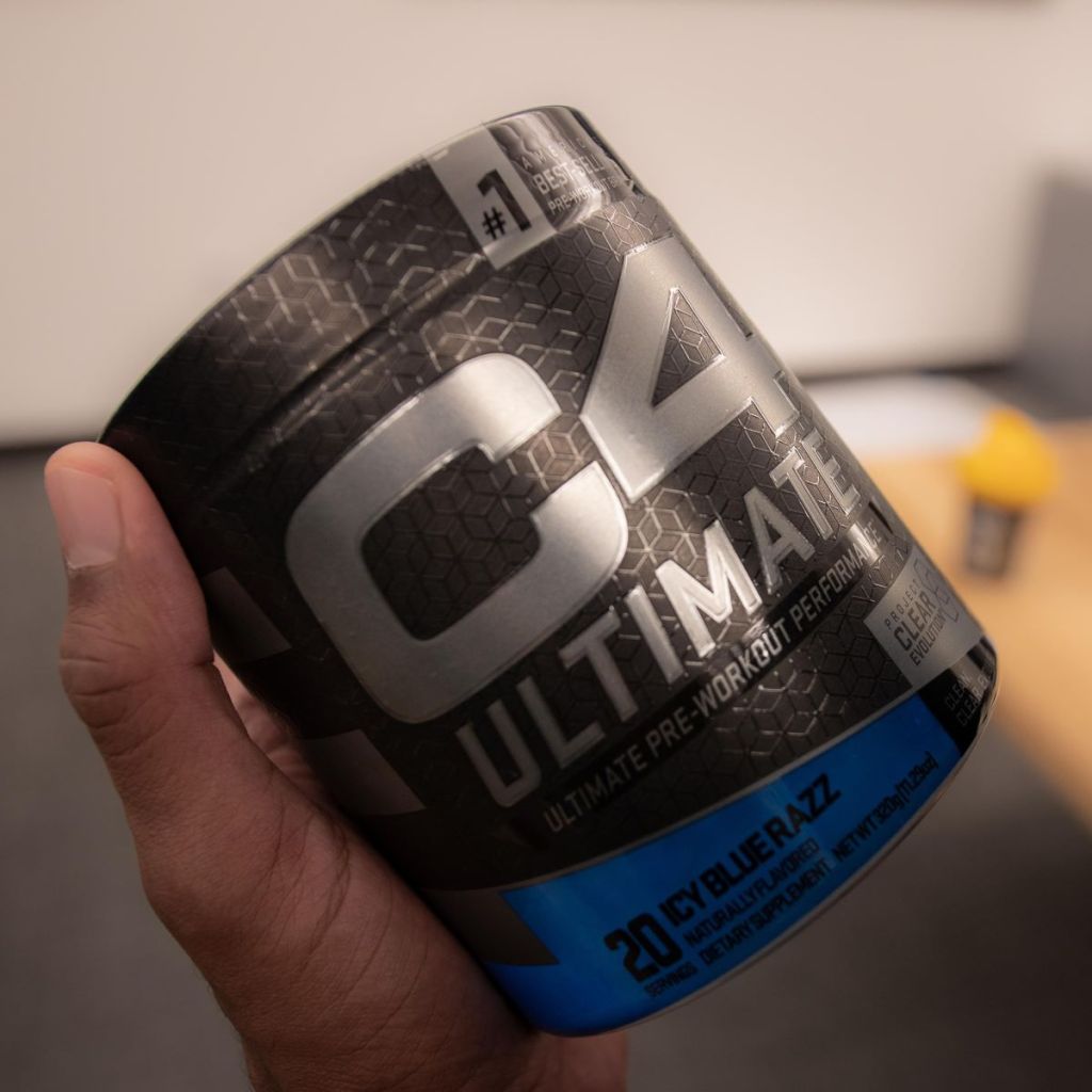 hand holding Cellucor C4 Ultimate